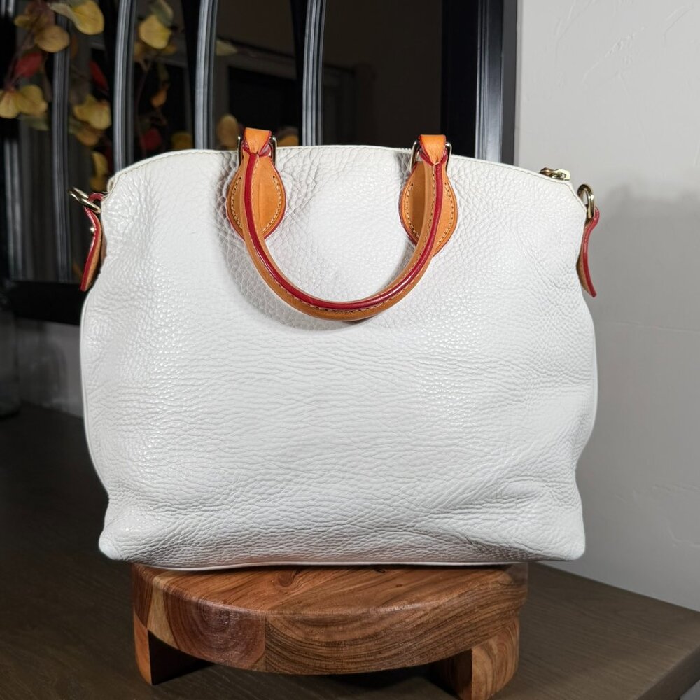 Dooney & Bourke Dillen Double Pocket Satchel — White  comes with Strap - Picture 4 of 15